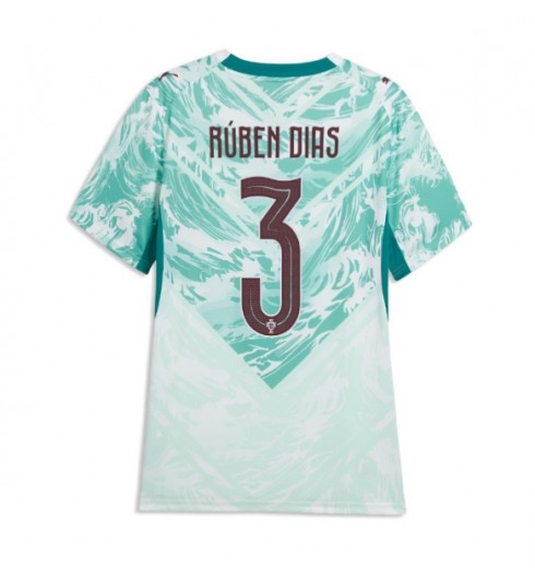 Portugalsko Ruben Dias #3 Venkovní Dres pro Dámské MS 2026 Krátký Rukáv Portugalsko Ruben Dias #3 Venkovní Dres pro Dámské MS 2026 Krátký Rukáv